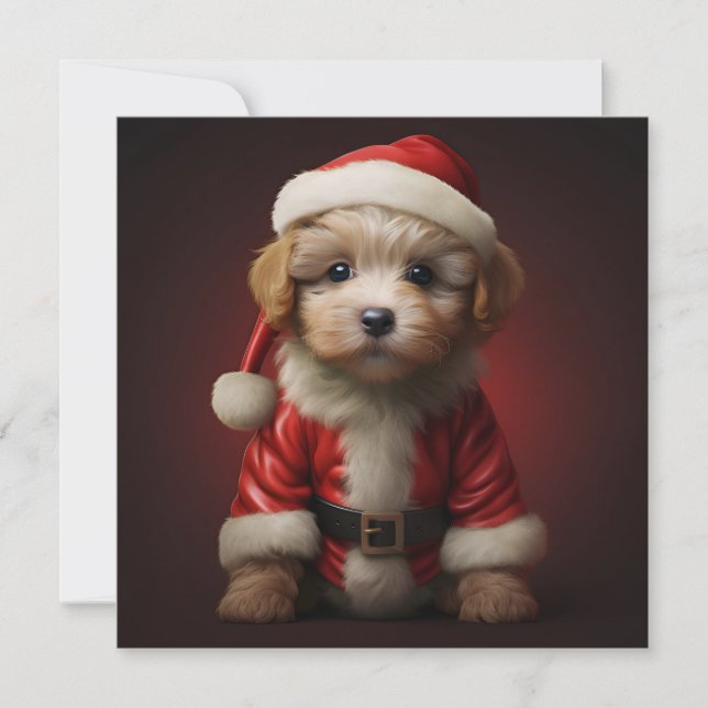 Festividades cartão de Natal de cachorrinho de Natal (Frente)