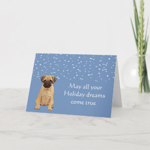 Festividades Cartão de Natal de Cachorrinho Pug