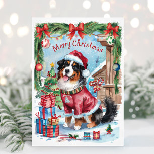 Festividades Cartão de Natal de Cachorro de Montanha Bernês em