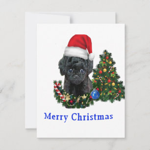 Festividades cartão de Natal de cachorro fofo
