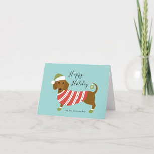 Festividades Cartão de Natal de Cachorro Salsicha