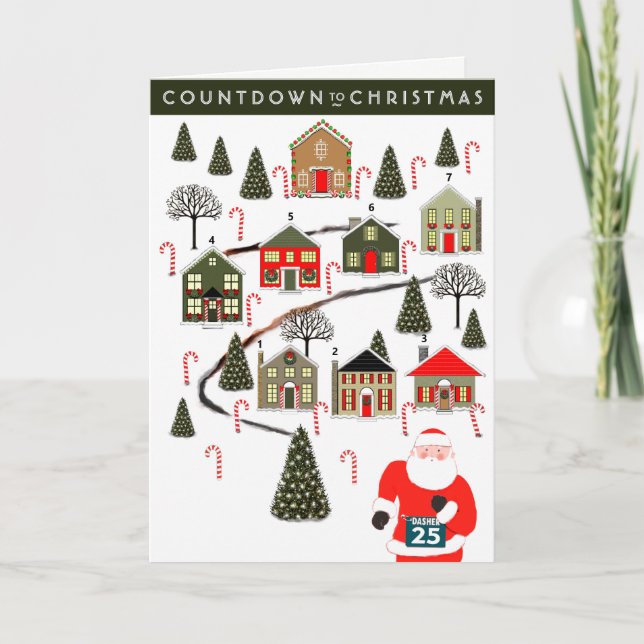 Festividades Cartão de Natal de Calendário Avançado (Frente)