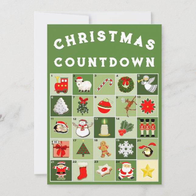 Festividades Cartão de Natal de Calendário Avançado (Frente)