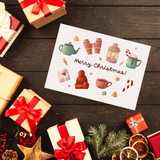 Festividades Cartão de Natal de canas de canas de água doce de