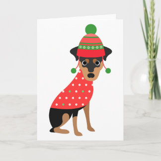 Festividades Cartão de Natal de Cão Min Bonito