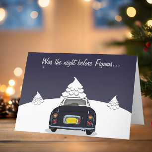 Festividades Cartão de Natal de Carro Black Figaro