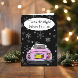 Festividades Cartão de Natal de Carro Pink Figaro