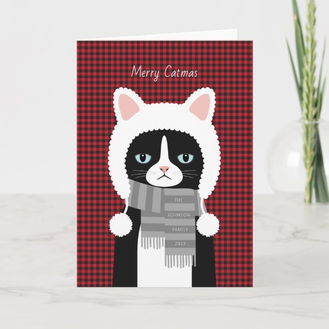 Festividades Cartão de Natal de Cat (Frente)