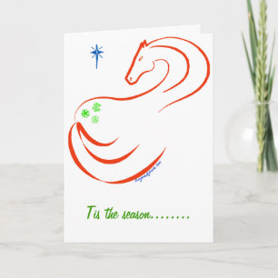 Festividades Cartão de Natal de Cavalo com amor e cenoura