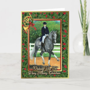 Festividades Cartão de Natal de Cavalo de Dressage Belga