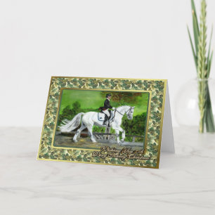 Festividades Cartão de Natal de Cavalo de Dressagem de Warmbloo