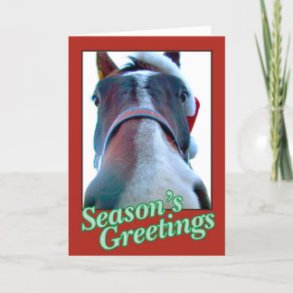 Festividades Cartão de Natal de Cavalo de papais noeis