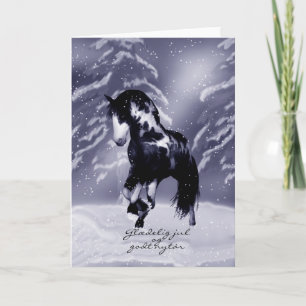 Festividades Cartão de Natal de Cavalo Dinamarquês - Pintura Di