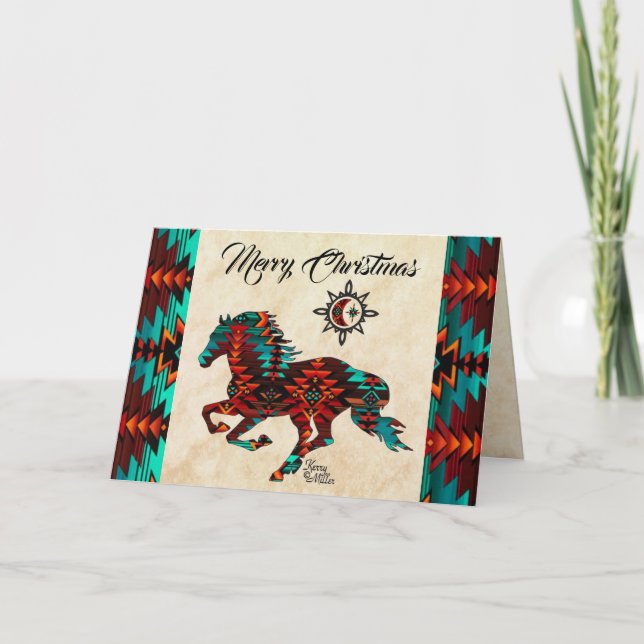 Festividades Cartão de Natal de Cavalo do Sudoeste (Frente)