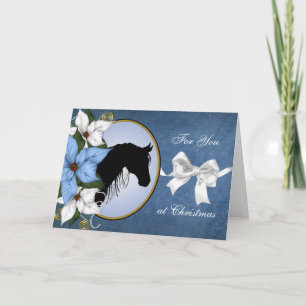 Festividades Cartão de Natal de Cavalo Silhouette