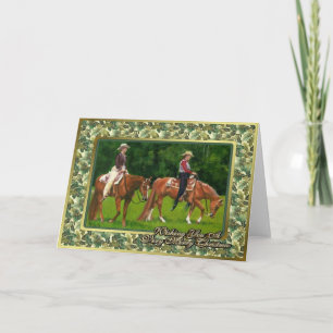Festividades Cartão de Natal de Cavalo Trimestre de Prazer Ocid