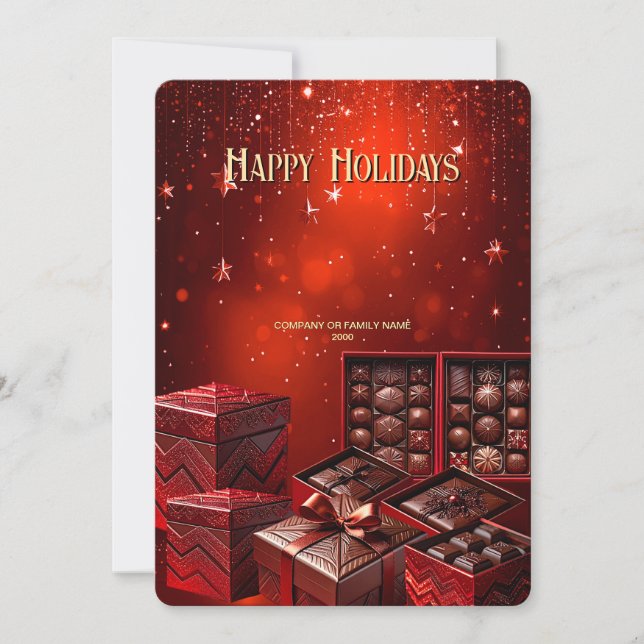 Festividades Cartão de Natal de Chocolate (Frente)