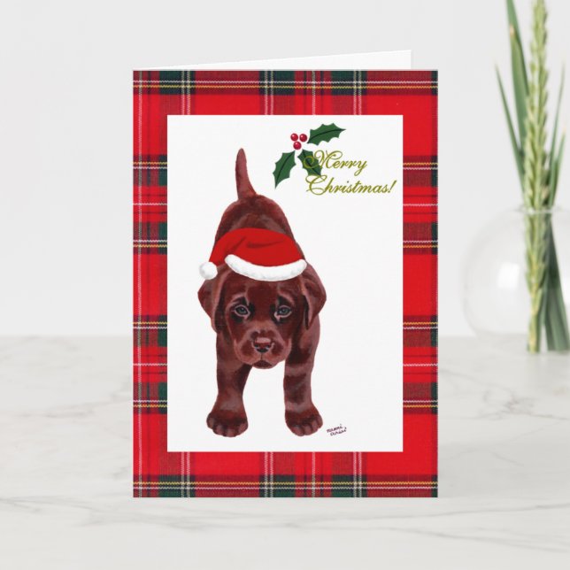 Festividades Cartão de Natal de Chocolate Labrador (Frente)