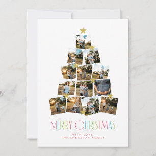Festividades Cartão de Natal de Colagem de Fotos da Árvore de N
