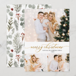 Festividades Cartão de Natal de Colagem de Fotos da Folhagem 3 