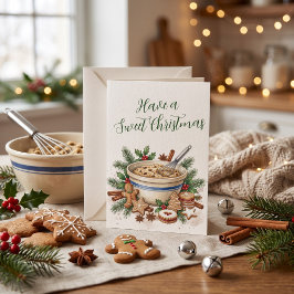 Festividades Cartão de Natal de Confeitaria em Aquarela