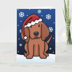 Festividades Cartão de Natal de Conhound Redbone Kawaii