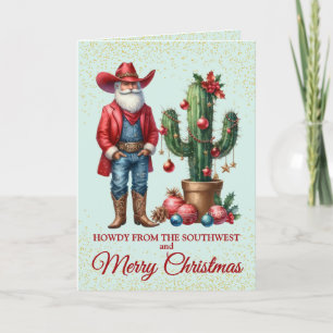 Festividades Cartão de Natal de Cowboy do Dessert Sudoeste Boni