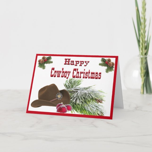 Festividades Cartão de Natal de Cowboy Ocidental (Frente)