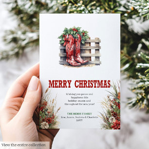 Festividades cartão de Natal de cowboy Yuletide Yeehaw