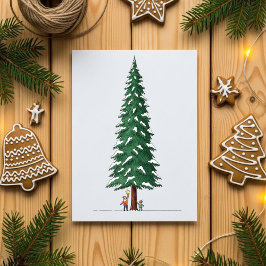 Festividades Cartão de Natal de Crianças Fofas Decorando uma Gr