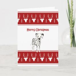 Festividades Cartão de Natal de dálmata Vermelho e Branco, Manc