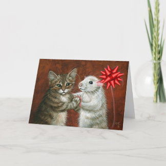 Festividades Cartão de Natal de Dança de Gato e Rato