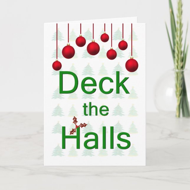 Festividades Cartão de Natal de Deck the Halls (Frente)