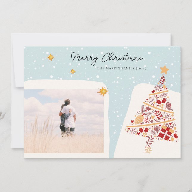 Festividades Cartão de Natal de Desejo de Feriado de Na moda Ne (Frente)