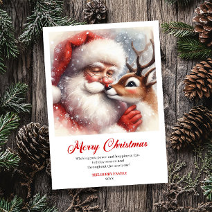 Festividades Cartão de Natal de desenho animado do Papai Noel e