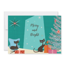 Cartão de Natal de Design de Meados do Século