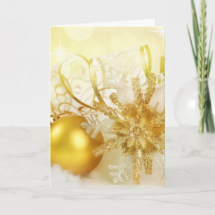 Festividades Cartão de Natal de Design de Ornamento Dourado
