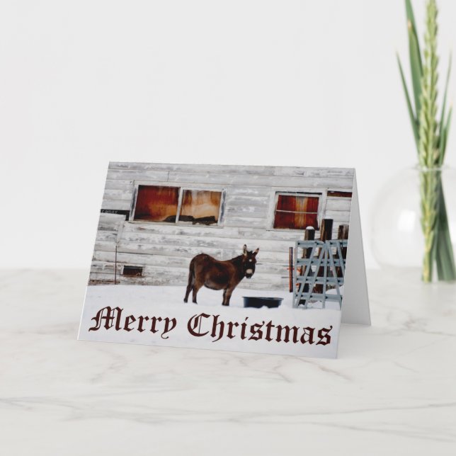 Festividades Cartão de Natal de Donkey (Frente)