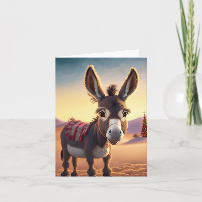 Festividades Cartão de Natal de Donkey (Frente)