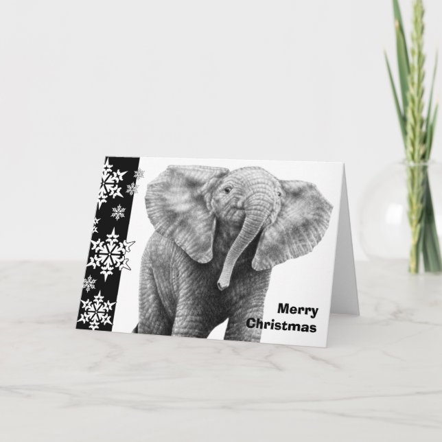 Festividades Cartão de Natal de Elefante Baby African (Frente)