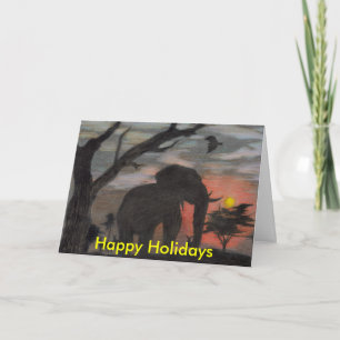 Festividades Cartão de Natal de Elefante Sombra