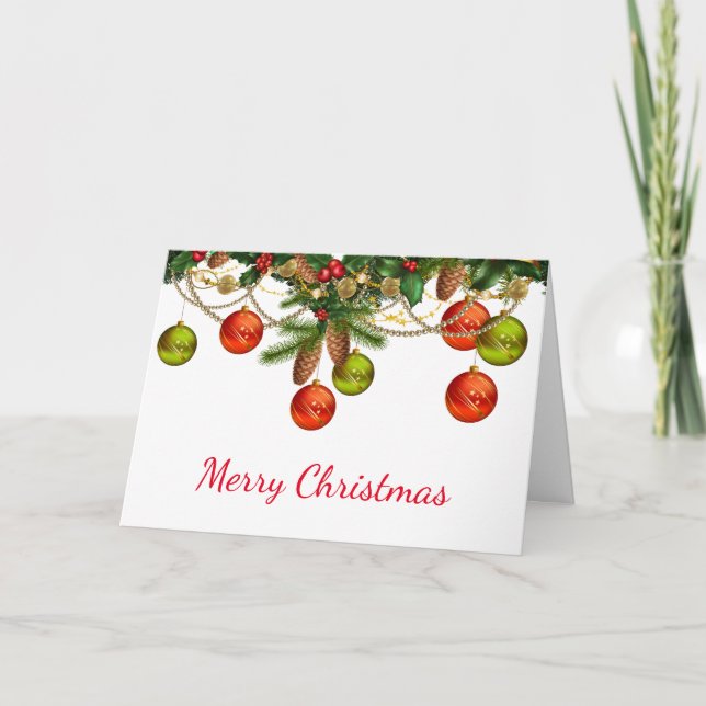 Festividades Cartão de Natal de enfeites de natal (Frente)