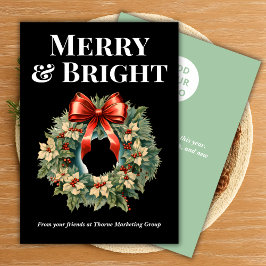 Festividades Cartão de Natal de Equipe em Preto