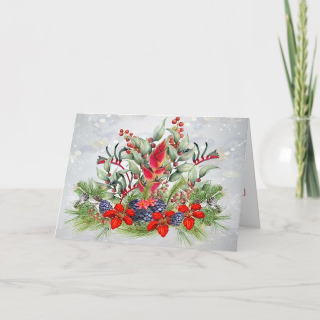 Festividades Cartão de Natal de Esquema Tropical Havaiano (Frente)