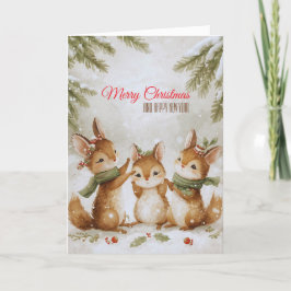 Festividades Cartão de Natal de Esquilos da Floresta