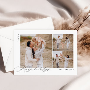 Festividades Cartão de Natal de Família Mínima de Feriado Feliz