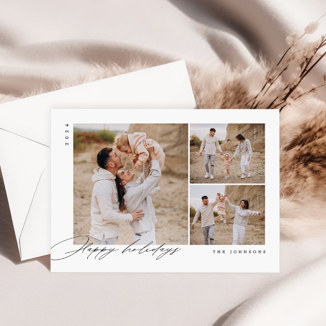 Festividades Cartão de Natal de Família Mínima de Feriado Feliz (Criador carregado)