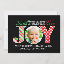 Festividades Cartão de Natal de Fé, Paz, Amor e Alegria