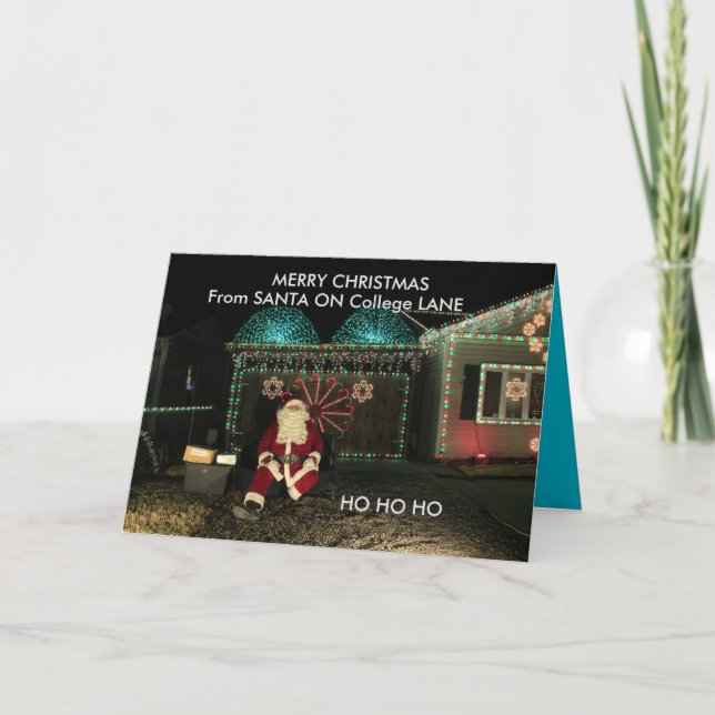 Festividades Cartão de Natal de Fechamento do Papai Noel na Fac (Frente)