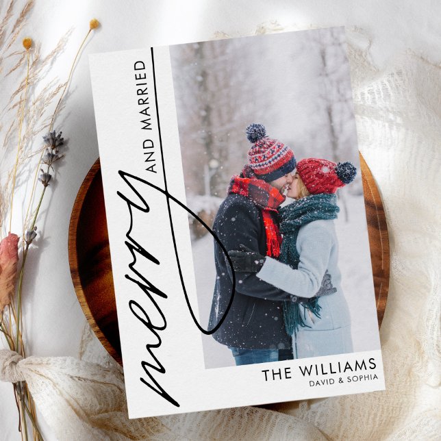 Festividades Cartão de Natal de feliz e Foto Casada (Criador carregado)